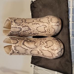 Sugar snakeskin wedge booties size 7.5